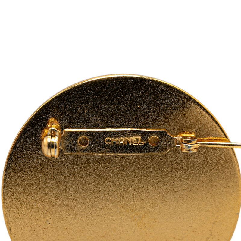 CHANEL Cambon Coco Mark Brooch Gold Red Plated Women's GZl159lg | eBay