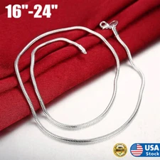 925 Sterling Silver Italian Magic Snake Chain Necklace 16"-24" for Women Men USA