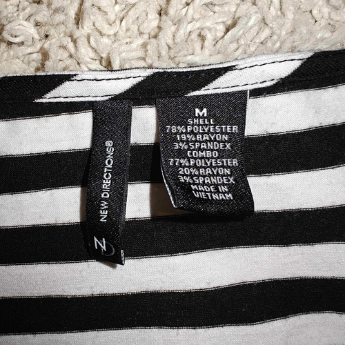 New Directions Women Tunic Top size M stripes burgundy High-Lo Hem - 第 3/3 張圖片