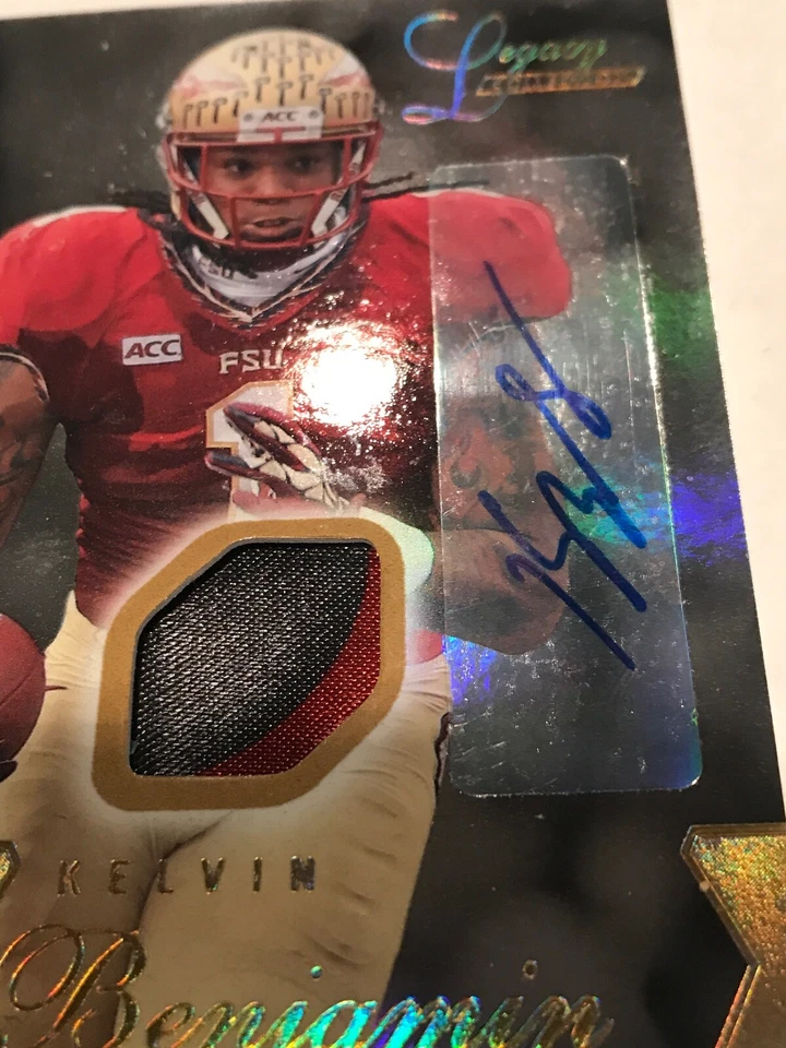 KELVIN BENJAMIN 2014 FLAIR SHOWCASE LEGACY 2 COLOR PATCH AUTO RC 77/125 B6 - Image 3 of 4