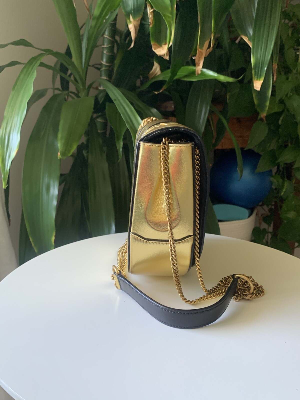 SAINT LAURENT Ysl nuova borsa a croce in pelle oro