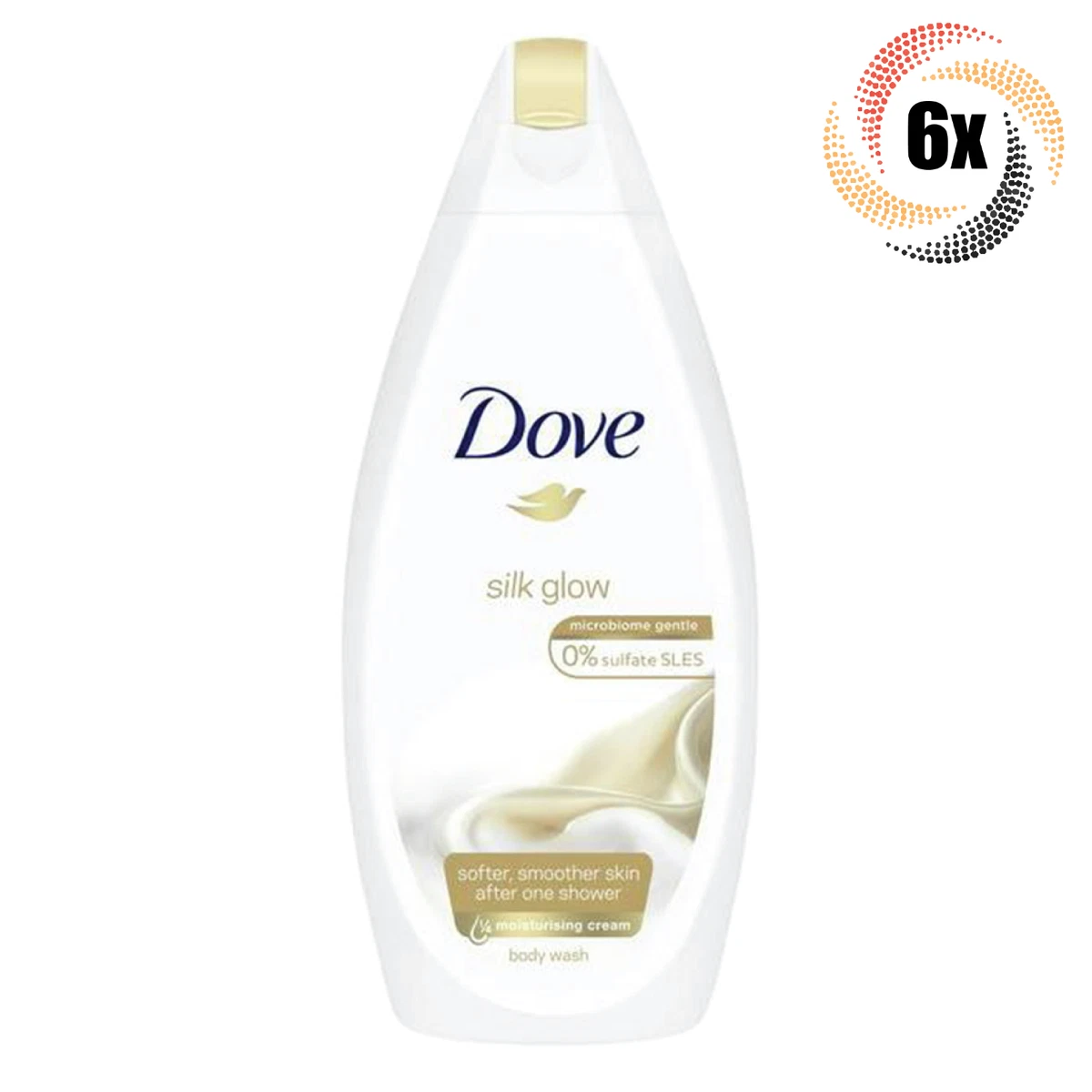 6x Bottles Dove Silk Glow Moisturizing Cream Body Wash | 500ml | 0% Sulfate  | eBay
