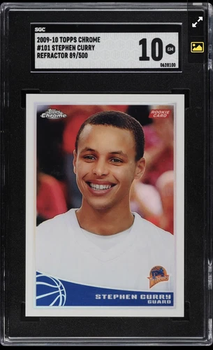 2009-10 Topps Chrome #101 Stephen Curry REFRACTOR RC Rookie /500 SGC 10 GEM!!!