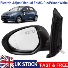 For Mazda 2 DE 2007-2015 Door Wing Mirror Electric Primed Left Passenger Side UK