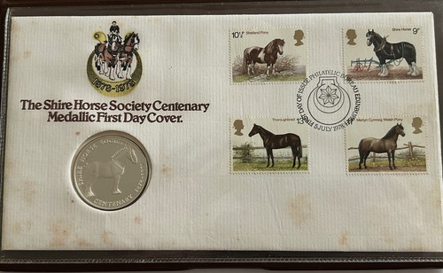 ‘Shire Horse Society’ Medallic First Day Cover, 1878-1978 - Picture 2 of 8