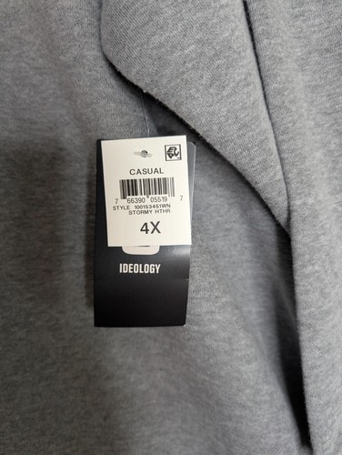 Ideology Sweatshirt Oberteil meliert grau Baumwollmischung Fleece Rundhalsausschnitt Damengröße 4X - Bild 3 von 7