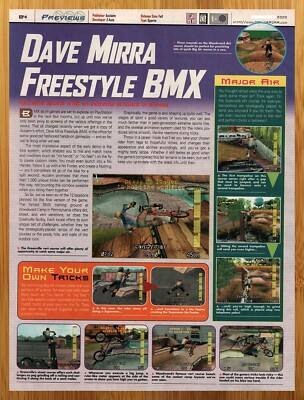 2000 Dave Mirra Freestyle BMX PS1 PREVIEW Print Ad/Poster Authentic Game Art 00s