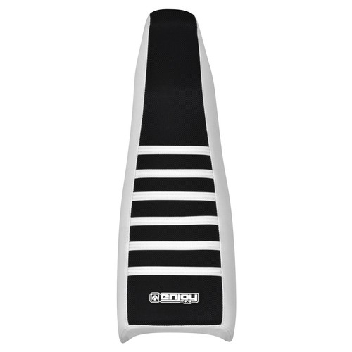 1984-2002 HONDA XR 200 R GRIPPER SEAT COVER WHITE/BLACK/WHITE rib #340 LOGO - Picture 3 of 5