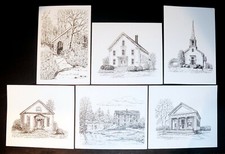 Hampton Falls NH Collectible Notecards, Set of 12 Historical Sites Town Hall 