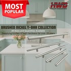 Brushed Nickel Cabinet Pulls *T-Bar Collection* Kitchen Bath Handles Knob Modern