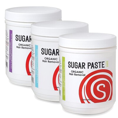 Sugaring Hair Removal Kit - Soft, Medium, Hard Paste Trio Pack