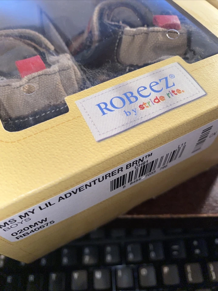 Robeez by Stride Rite Us 2 3-6 meses niños Mini Pre-Walker Lil Adventurer marrón Foto 3 de 4