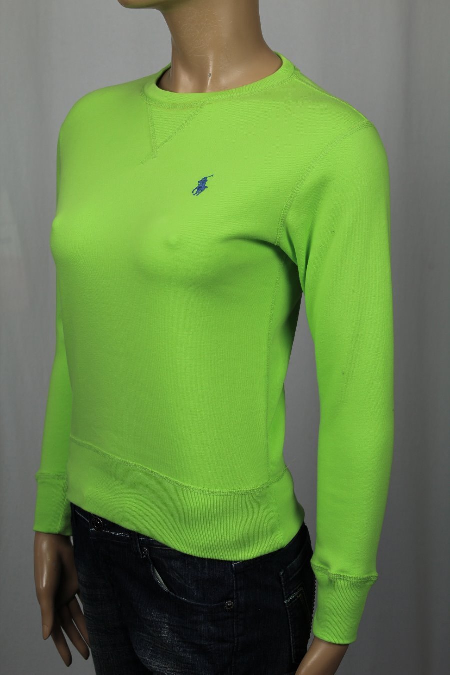 Felpa maglione Ralph Lauren Sport verde blu pony nuova con etichetta