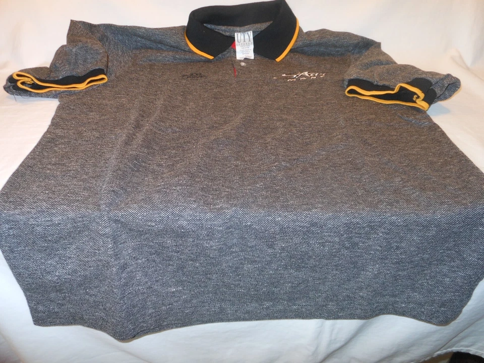 Polo Texaco Gas Station & Star Mart 1996 logotipo bordado, L gris NUEVO Foto 3 de 4