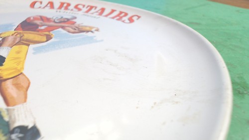 Vintage- Carstairs- White Seal-1960"s- Football 11"-Metal Serving Tray - Picture 5 of 6