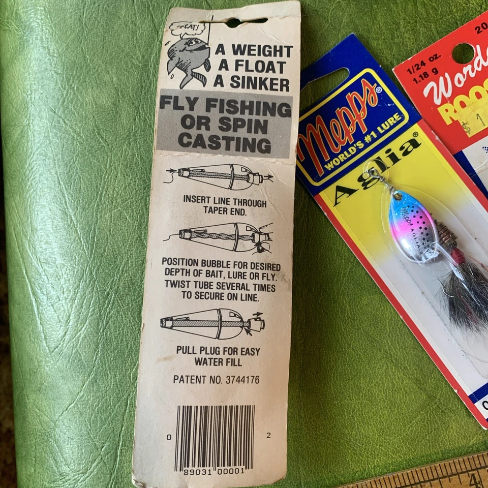 De colección Pesca Nuevo de Lote Antiguo Plásticos Arco Iris A-Just-A Burbuja MEPPS Aglia Cola de Gallo Foto 4 de 4