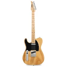 LyxPro 39" Left Handed Telecaster Style Electric Guitar, Paulownia Body, Natural