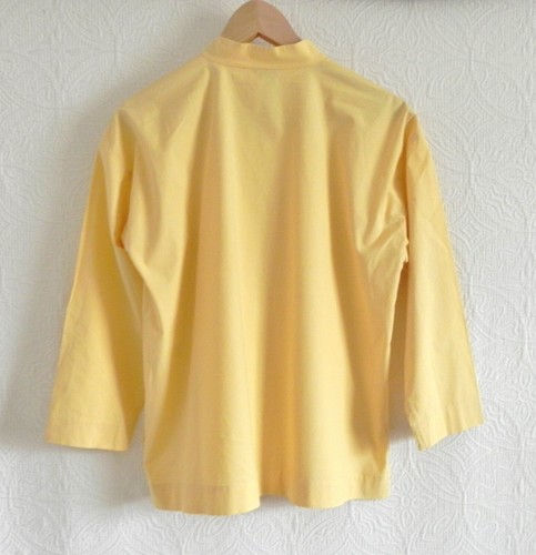 Pantalones túnica Eileen Fisher 2 piezas cintura alta con botones para la parte superior/recortados algodón amarillo talla L - Imagen 6 de 14