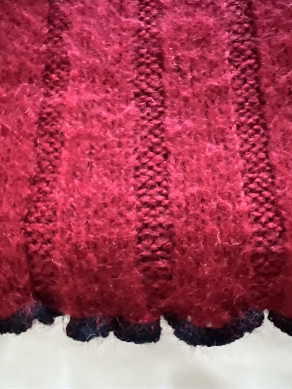 NEVER WORN Ruby Red Soft Turtle Neck Black Trimmi… - image 16