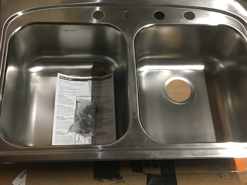 Elkay Pergola Stainless Steel 33” 4-Hole Double Bowl Kitchen Sink *See Pictures* - Picture 2 of 9