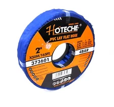 Hoteche 2 in. x 165 ft. 50M PVC Discharge Water Hose Lay Flat Hose Blue 373601