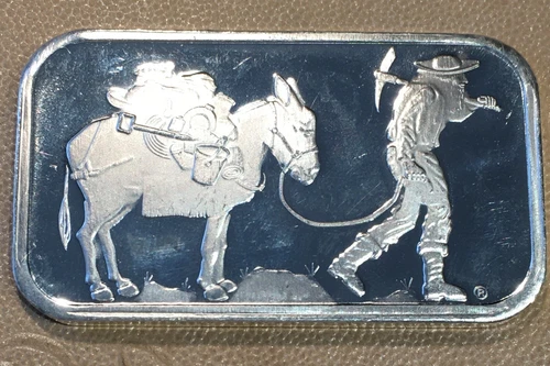1 oz Silver Bullion - SILVERTOWNE Miner & Burro- WE COMBINE SHIP #Q487