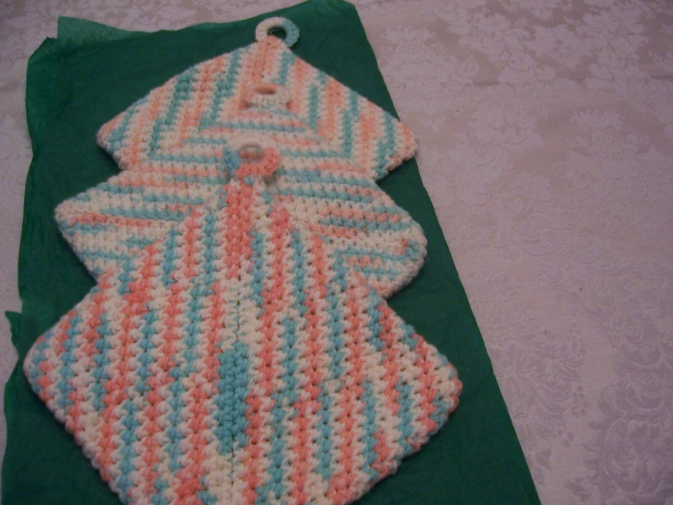 Soporte para olla HandCrochet 100 % algodón de doble grosor/almohadilla caliente/almohadilla para platos/recogedor de derrames Foto 3 de 3