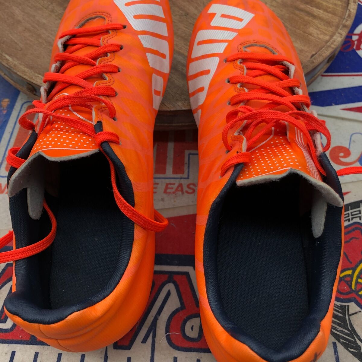 Puma Mens EvoSpeed 5 FG Orange White Low Top Soccer Cleats Puma Mens EvoSpeed 5 FG Orange White Low Top Soccer Cleats
