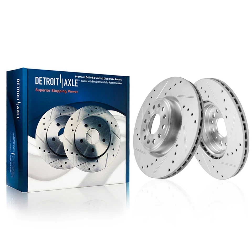 Front Rear Drilled Brake Rotors and Ceramic Brake Pads for 2019 - 2025 Ram 1500 - Image 3 of 4