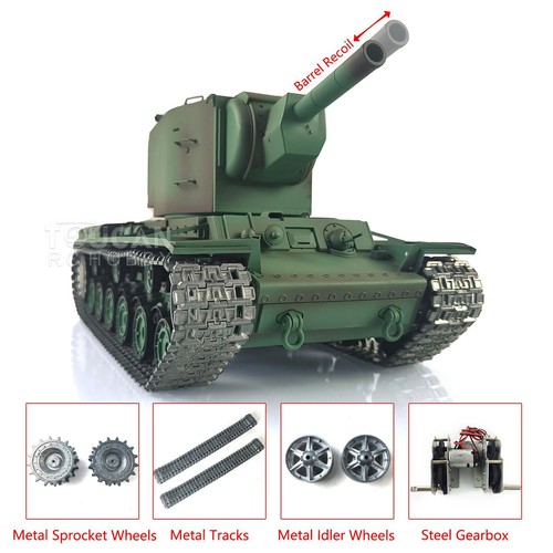 1/16 Henglong 3949 Soviet KV-2 RTR 7.0 RC Tank W/ Barrel Recoil Metal Tracks - Picture 2 of 11
