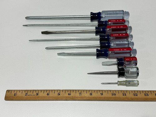 NOS Craftsman USA PR Pratt-Read 9pc Phillips & Flat Slotted Screwdriver Lot Set - Picture 8 of 8