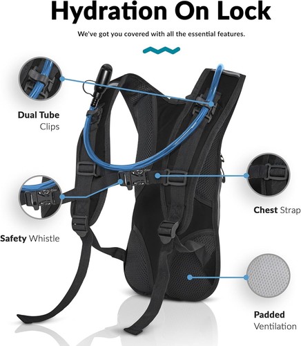 Zaino Idratante Idropack 12L con Vescica Senza BPA 2L per Stili di Vita Attivi - Foto 5 di 8