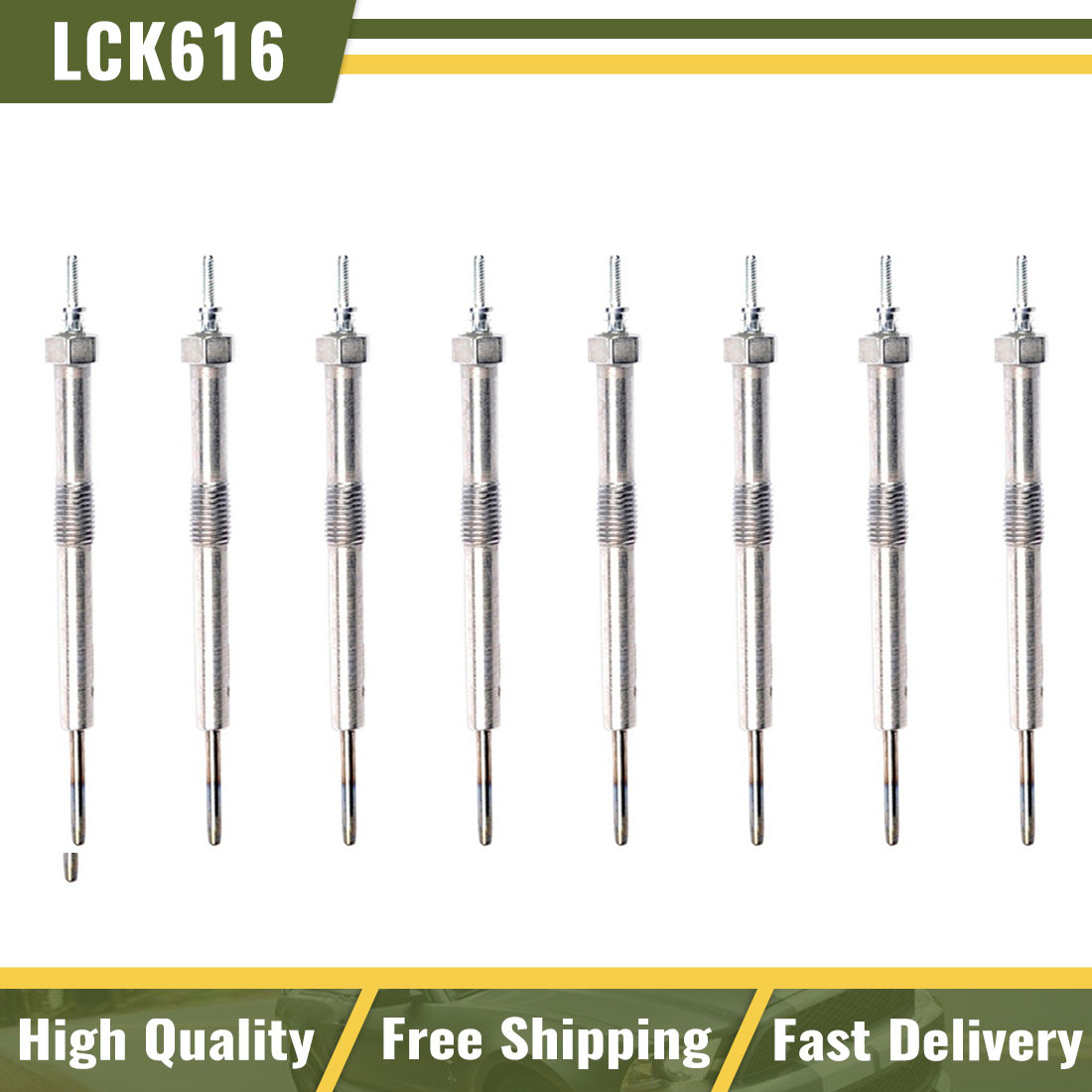 Fits Chevy GMC Pickup Truck V8 GM 6.6 Diesel AC DELCO 9G Glow Plug Set of 8 Kit
