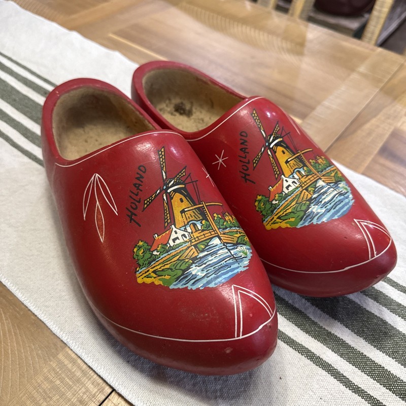 Dutch Wooden Clogs Shoes Made In Holland, Holland Windmill 