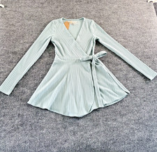 Urban Outfitter Jumper Dress Faux Wrap Women's XS Blue Green