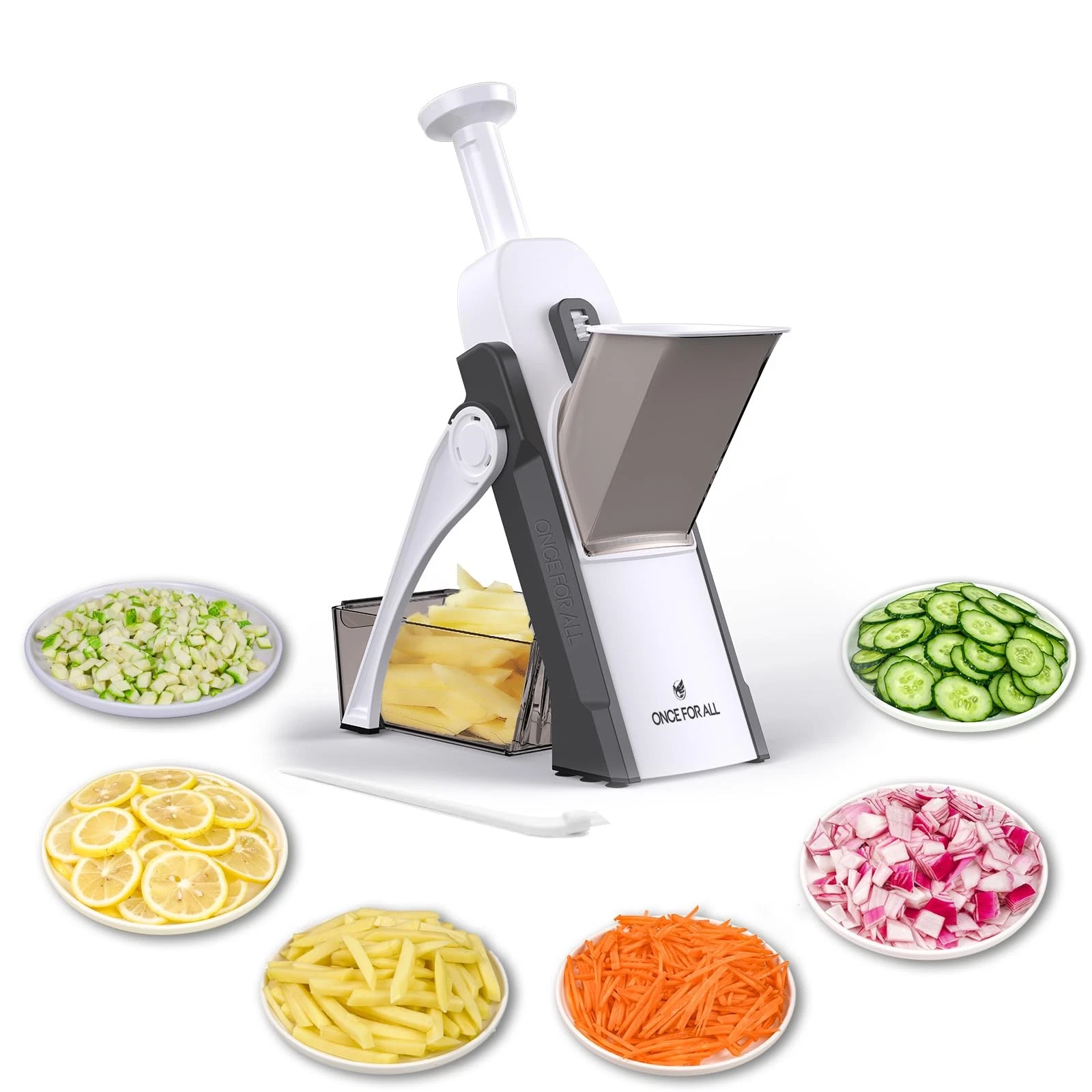Upgrade Safe Mandoline Slicer Plus, Adjustable Vegetable Food Chopper Potato ...