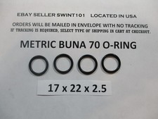 17mm ID x 22mm OD x 2.5mm thick O-ring. Buna-70. Quan 4.