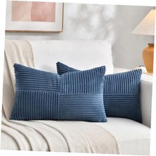 2 Packs Lumbar Decorative Throw Pillow Covers 20" x 12" Pack of 2 Dusty Blue