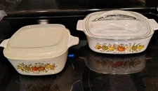 Rare Corning Ware 2  Small  Pans Life of Spice  With Lids