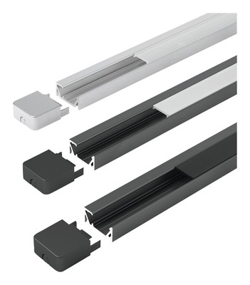Halemeier ChannelLine G1, black, opal 10Set L3m Alu-+ Abdeckprofil - 5587516