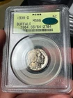 1938-D PCGS MS66 CAC Buffalo Nickel Old Green Holder Lightly Toned