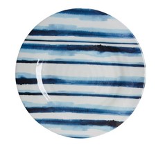 Tommy Bahama Blue Stripes 8.5in Melamine Salad Side Dessert Plates Set of 4