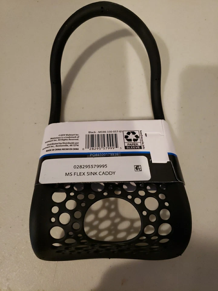  Carrito de fregadero flexible negro de Mainstays nuevo en paquete Foto 2 de 2