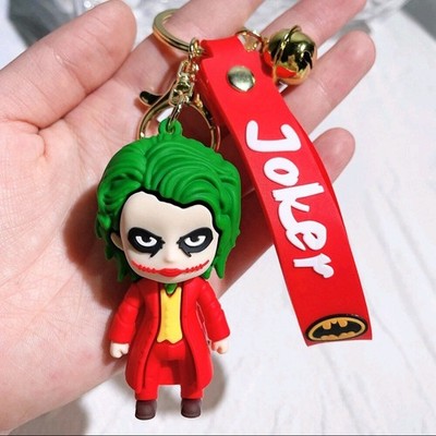 DC Joker Batman 3D Silicone Keychain Key Chain Ring Pendant 