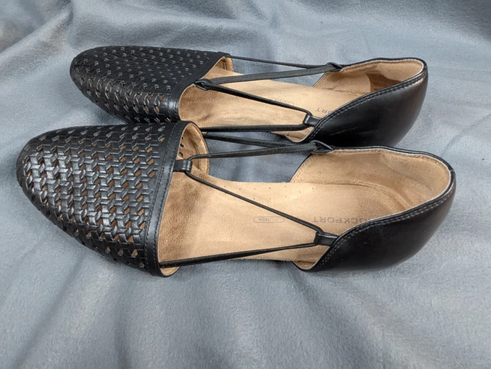 Rockport Trutech Ballet Acolchado Cuero Tejido Ballet Plano Mujer’s Talla 10 S7 Foto 2 de 4