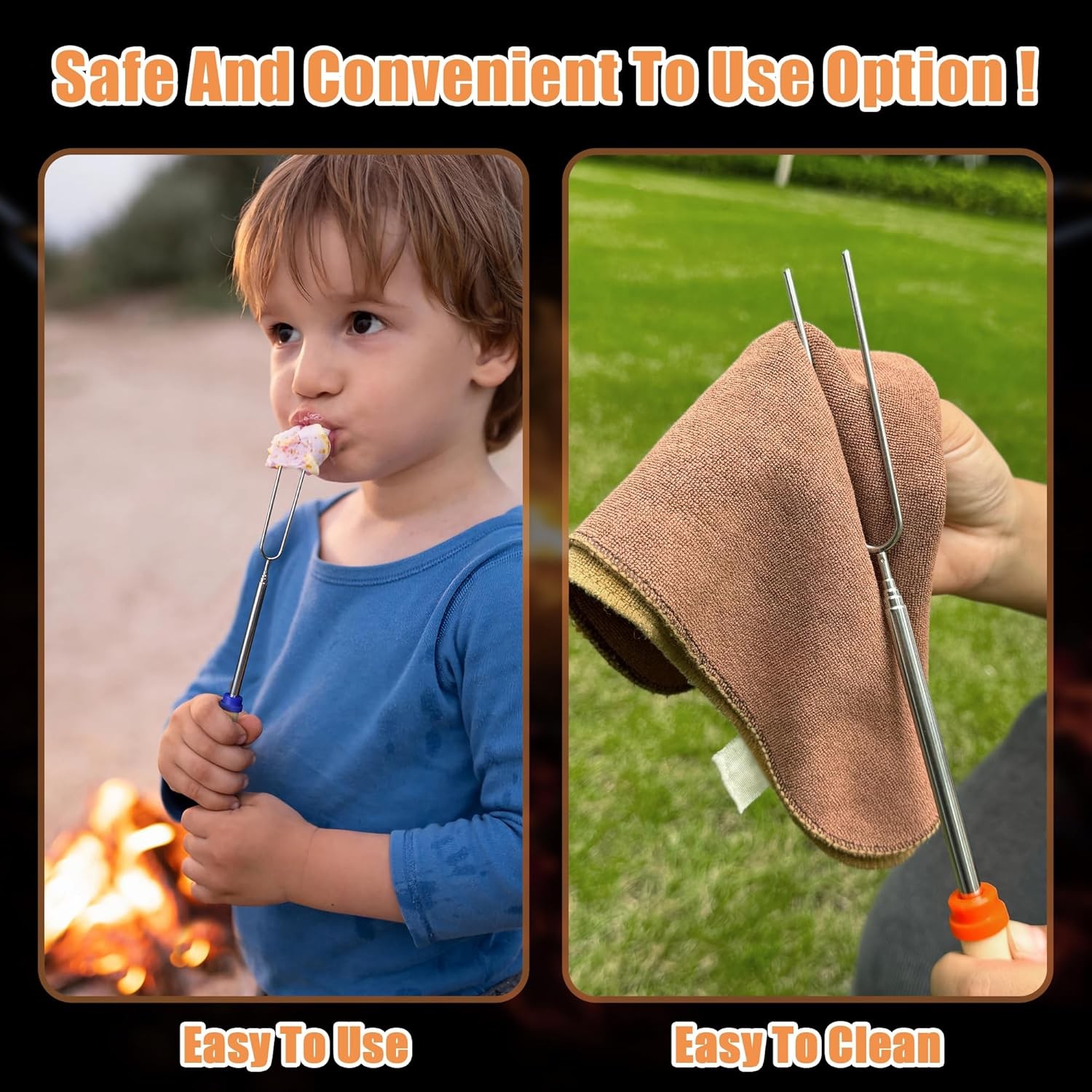 Briout Marshmallow Roasting Sticks - Smores Stick for Fire Pit - Multicolor 