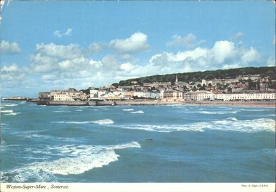 Weston-Super-Mare Somerset Küstenansicht Vintage John Hinde Postkarte 1979
