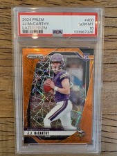 2024 Panini Prizm JJ McCarthy Orange Lazer Prizm RC #400 Vikings PSA 10