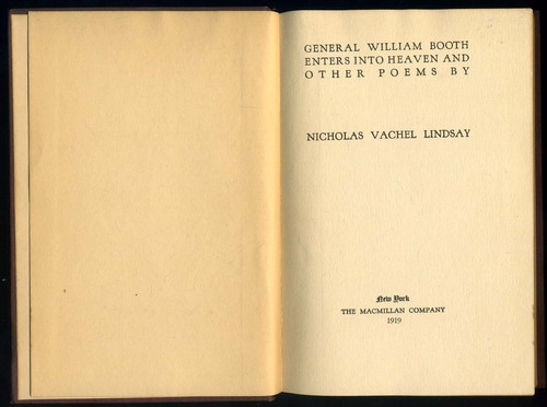 General William Booth.. by Vachel Lindsay: 1919 ed.  Inscribed by Lindsay - Picture 3 of 3