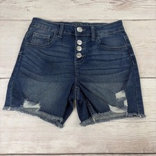 NWT Justice Girl's 12 Denim Shorts High Rise Snap Button Fly Distressed FreeShip